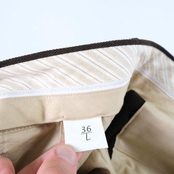 Cuseri Sport Brown Flat Front Dress Pants Men's 36L (36x27) - Picture 6 of 11